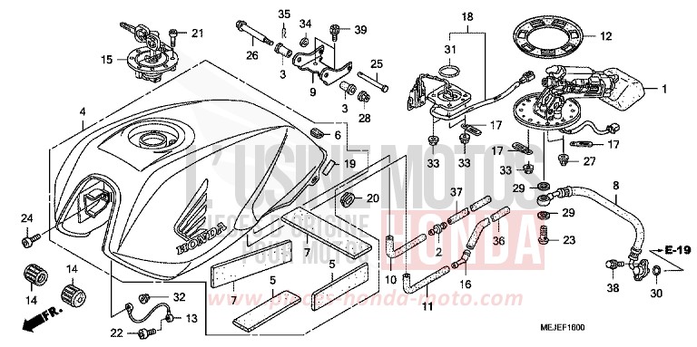 KRAFTSTOFFTANK von CB1300 Super Bold'or ABS PEARL FADELESS WHITE (NH341KF) von 2007